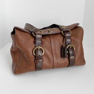 Authentic Coach Brown Leather Bag w/ buckles